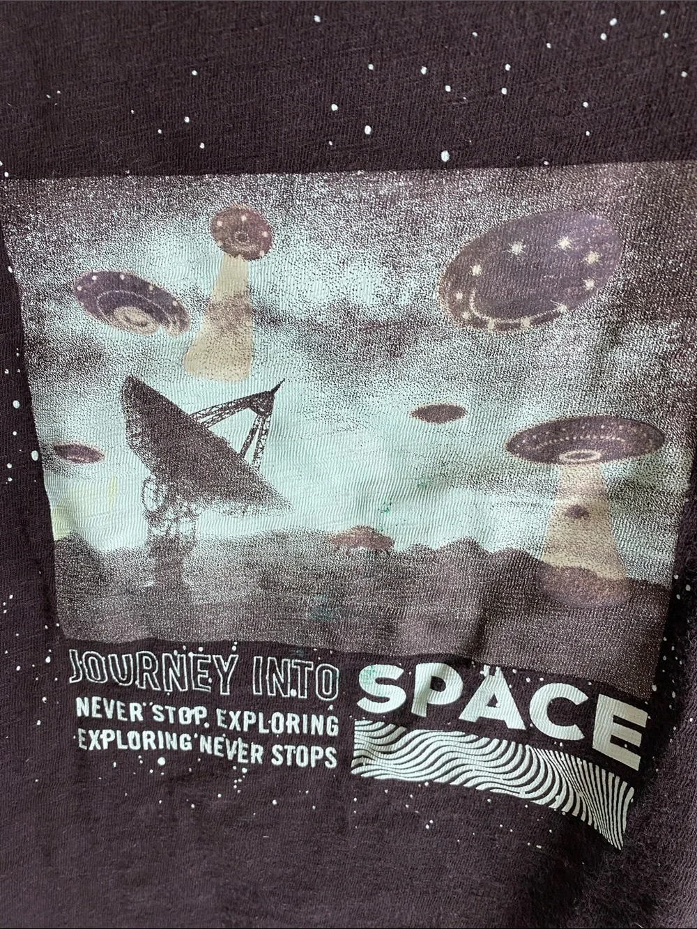 GAP Black Long Sleeve Tee with Mint Space Graphic